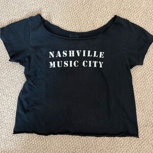 Brandy Melville Nashville Music City Off The Shoulder Tee